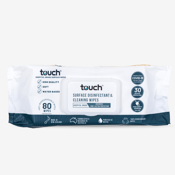 Surface Disinfectant and Cleaning Wipes 80 Wipes TouchBio NZ